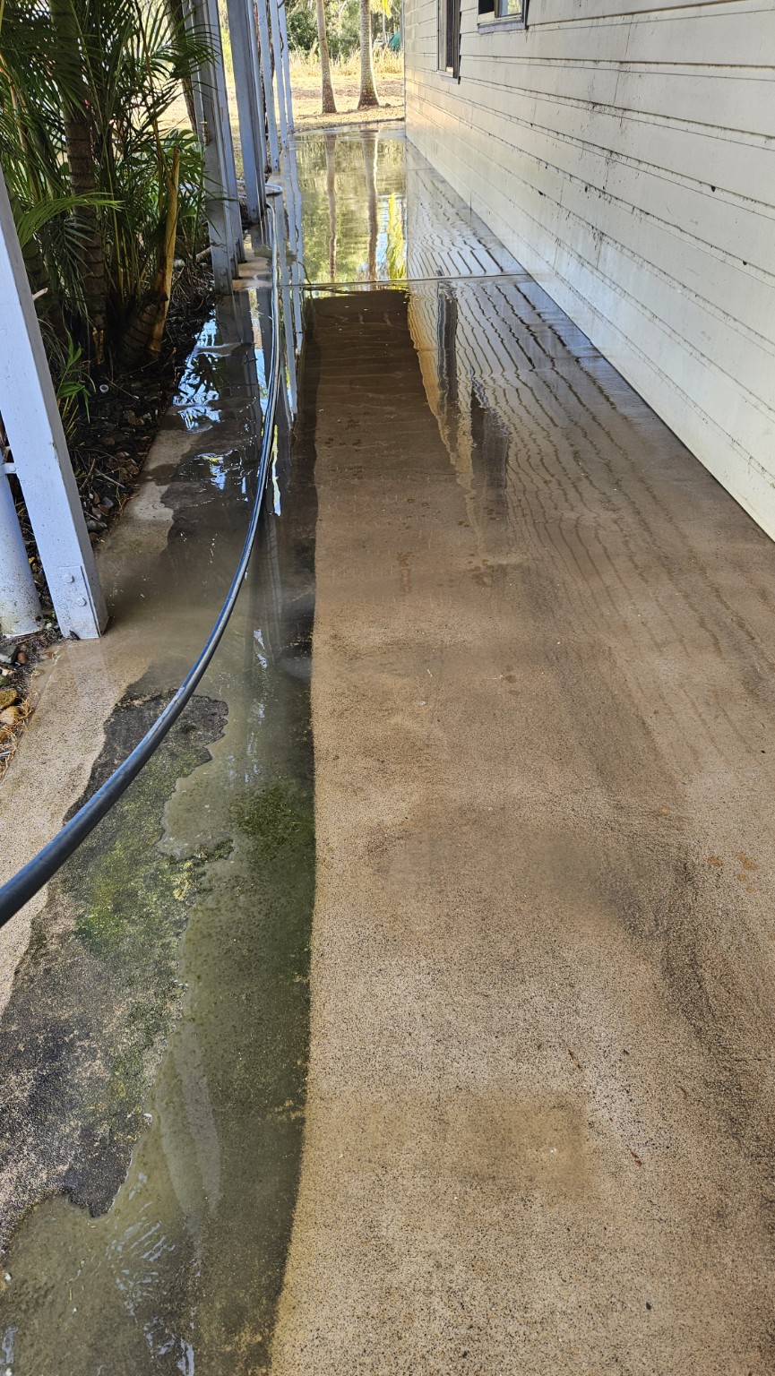 Before and after clean line on footpath