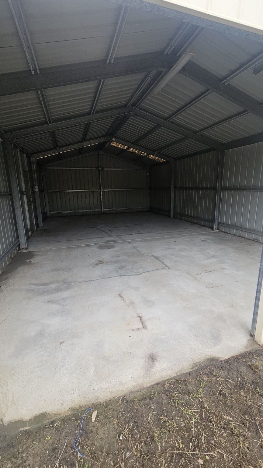 Garage floor before pressure wash